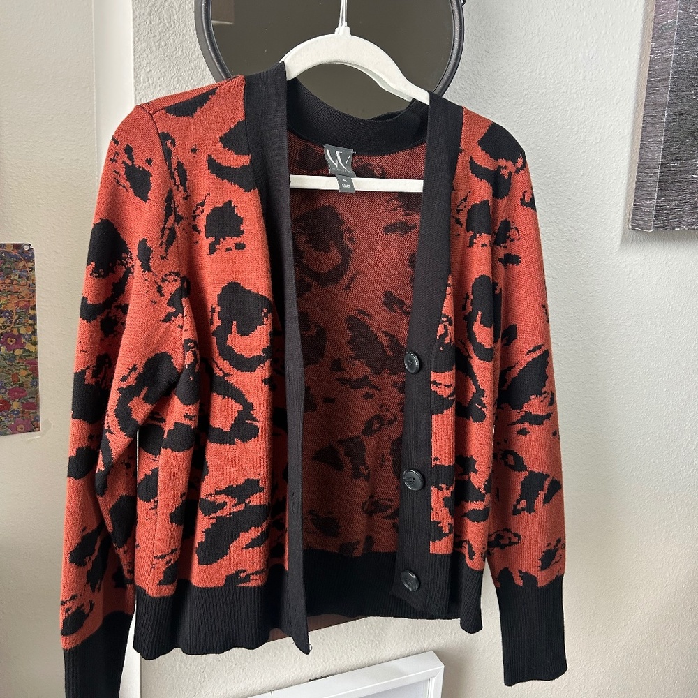 Brown and black printed sweater